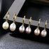 Oval Sterling Silver Pearl Hoop Earrings Ana - Jewelry